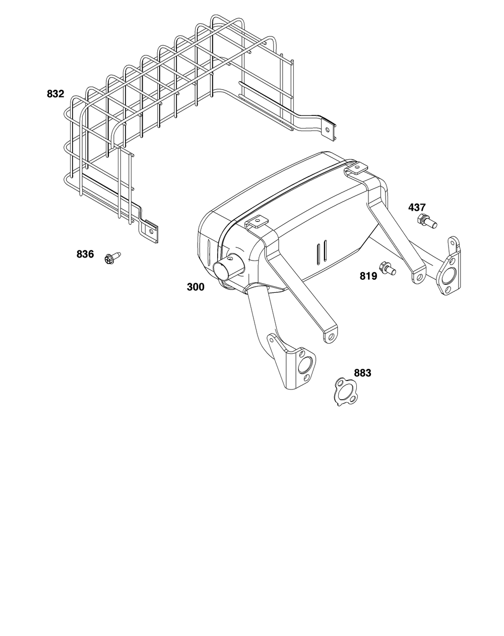 Exhaust Group Diagram and Parts List for 305447-0335-F1 200000 - 399999 Briggs and Stratton Engine